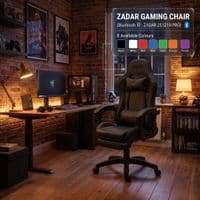 ZADAR Black Musical Gaming Chair with Bluetooth, RGB & Footrest