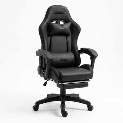 ZADAR Black Musical Gaming Chair with Bluetooth, RGB & Footrest