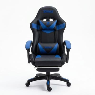 ZADAR Blue/Black Musical Gaming Chair with Bluetooth, RGB & Footrest