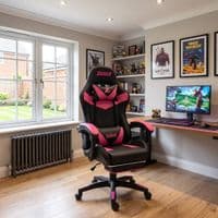 ZADAR Dark Pink/Black Gaming Chair with Bluetooth Speakers & RGB
