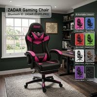 ZADAR Dark Pink/Black Gaming Chair with Bluetooth Speakers & RGB