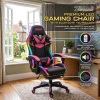 ZADAR Dark Pink/Black Gaming Chair with Bluetooth Speakers & RGB