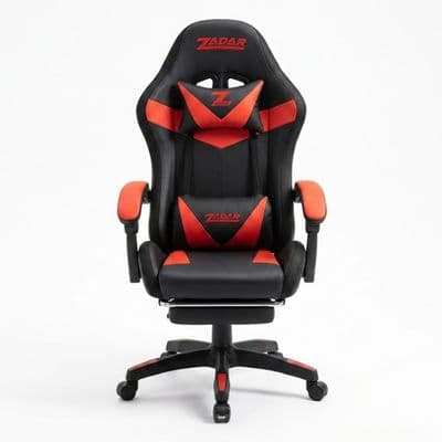 ZADAR Red/Black Musical Gaming Chair with Bluetooth, RGB & Footrest