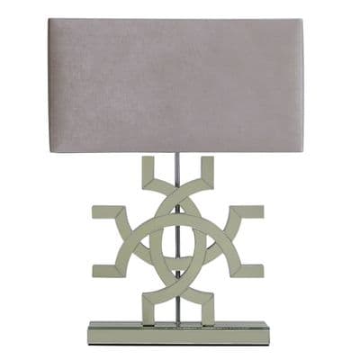 Zenith Gold Glass Table Lamp  Champagne Velvet Shade