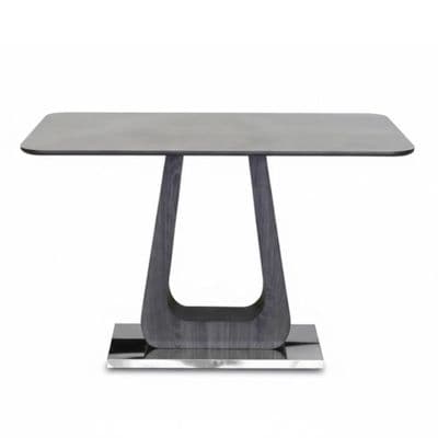 Zermatt 110cm Grey Ceramic Console Table with Black Metal U-Base