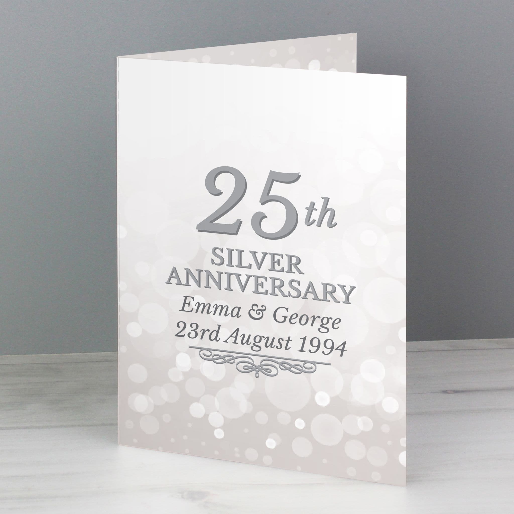 WHITE COTTON CARDS Jubiläumskarte Für Ehemann – 25. Hochzeitstag (Silberhochzeit), Handgefertigt, 22x22 Cm, Mit Strass
