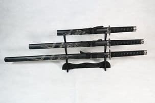 Black Carved Dragon Katana Set