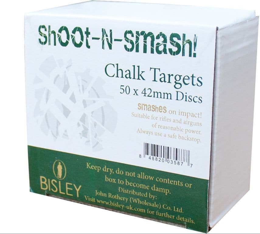 Chalk Targets ShootNSmash 42mm Box of 50 by Bisley