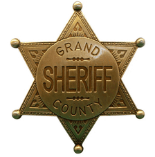Gold Coloured Grand County Sheriff Badge