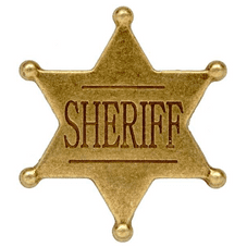 Six Point Ball Tipped Sheriff Badge (Brass)