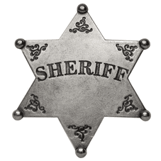 Six Point Ball Tipped Star Badge (Silver)