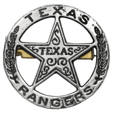 Texas Rangers Circle Star Cut Out Badge (Silver)