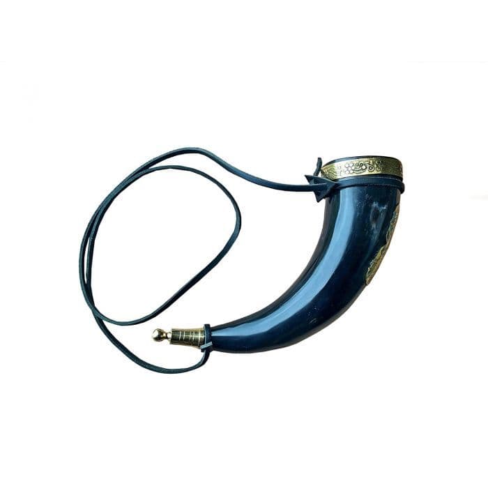 Viking Style Drinking Horn with Leather Shoulder Strap site Exclusive