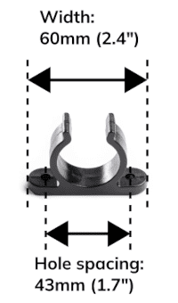 Fire Safety Stick Mounting Clip - Dimensions
