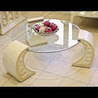 Mactan Stone Poseidon Round Coffee Table - Polished Stone