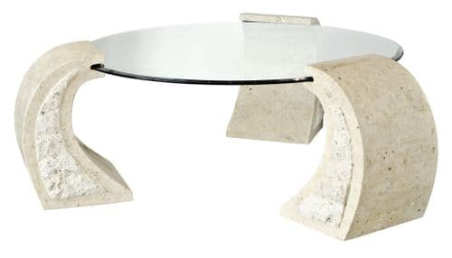 Mactan Stone Poseidon Round Coffee Table - Polished Stone