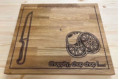 "Choppity Chop Chop" (with Orange) Chopping board