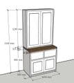 1000mm Country Style Kitchen Dresser With Doors