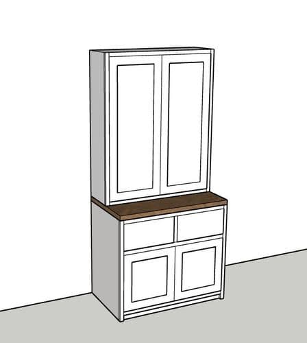 1000mm Country Style Kitchen Dresser With Doors