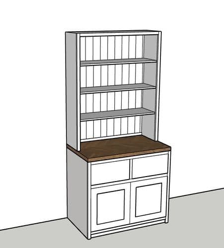 1000mm Country Style Open Kitchen Dresser