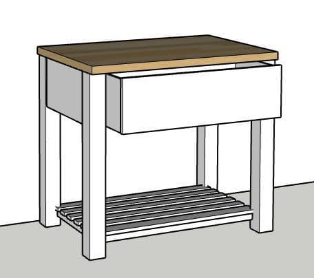 1000mm Free Standing Mini Island
