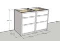 1200mm Mini Drawer Pack Island