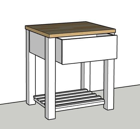 800mm Free Standing Mini Island