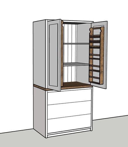 Breakfast Larder With Drawers 1000mm Wide