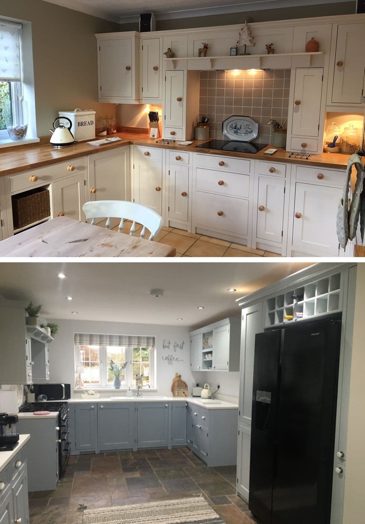 Country Style Painted Over Mantle Kitchen Unit