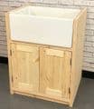 Farmhouse Traditional Style Pine 2 Door 600 Belfast  Kitchen Base Unit (Overall width is 670mm)