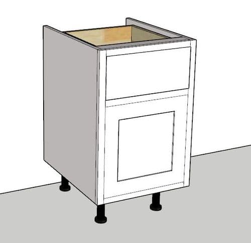 In-Frame Adjustable Style 1 Door & 1 Drawer Kitchen Base Unit 500mm Wide