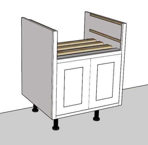 In-Frame Adjustable Style 2 Door 600mm Belfast Base Unit (Overall Width Is 670mm)