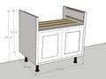 In-Frame Adjustable Style 2 Door 800mm Double Belfast Base Unit (Actual Width is 870mm)