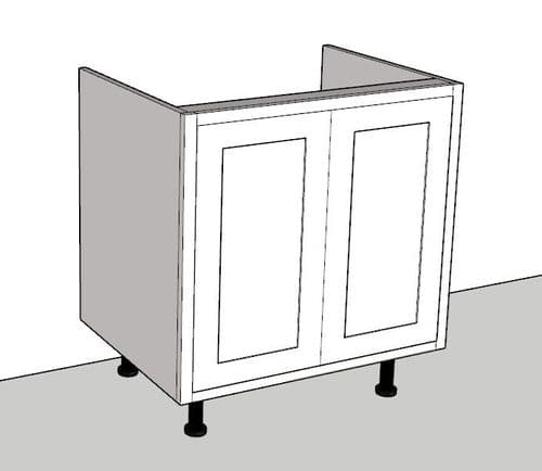 In-Frame Adjustable Style 2 Door Kitchen Base Unit 8000mm Wide