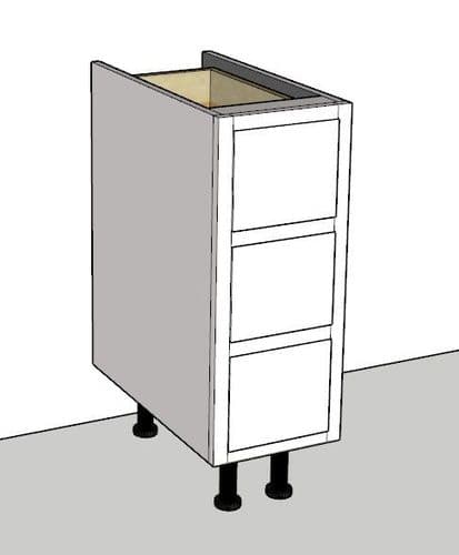 In-Frame Adjustable Style 3 Drawer Kitchen Base Unit 300mm Wide