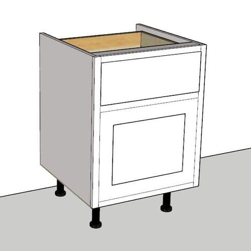 In-Frame AdjustableStyle 1 Door & 1 Drawer Kitchen Base Unit 600mm Wide