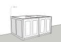 Large Back To Back Island With Shaker Style End Panels