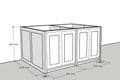Large Back To Back Island With Shaker Style End Panels