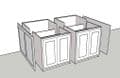 Large Back To Back Island With Shaker Style End Panels