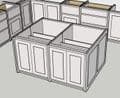 Large Back To Back Island With Shaker Style End Panels
