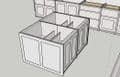 Large Back To Back Island With Shaker Style End Panels