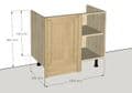Oak Fronted 1000mm return base unit