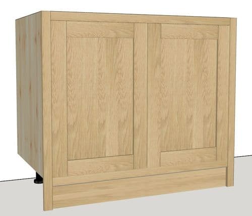 Oak Fronted 2 Door Base Unit, 1000mm Wide