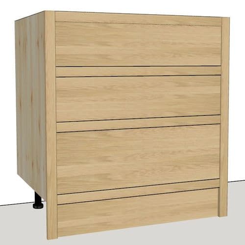 Oak Fronted 3 Drawer Base Unit 800mm Wide