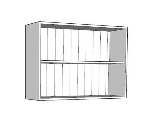 Overlay Style Pine 1000mm Wide Open Kitchen Wall Unit