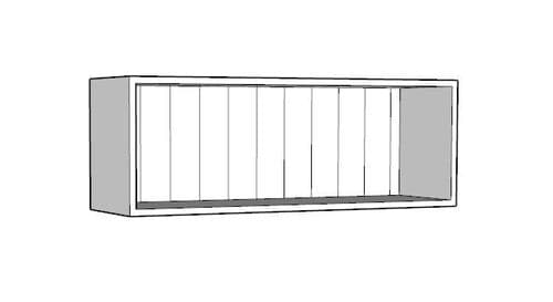 Overlay Style Pine 1000mm Wide Stackable Half Height Kitchen Wall Unit