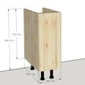 Overlay Style Pine 300mm Wide 1 Door Kitchen Base Unit