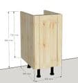 Overlay Style Pine 400mm Wide 1 Door Kitchen Base Unit