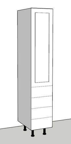 Overlay Style Pine 400mm Wide Kitchen Larder Unit With Drawers