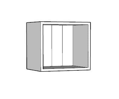 Overlay Style Pine 400mm Wide Stackable Half Height Kitchen Wall Unit